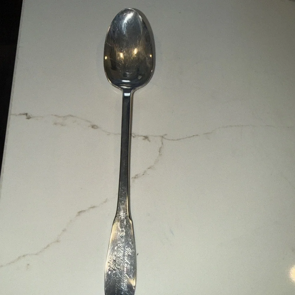 Gorham Extra-Large Plate Spoon Signed : 1780: Rochambeau, To Lt. Gov.Jabez Lowe